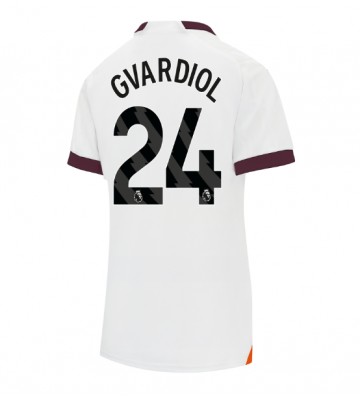 Manchester City Josko Gvardiol #24 Replica Away Stadium Shirt for Women 2023-24 Short Sleeve